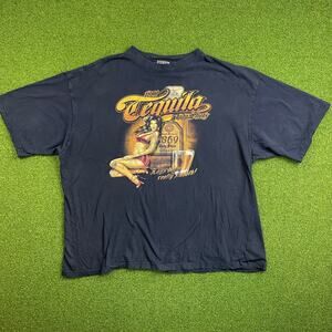 Vintage ODM Mens Black Tequila Body Shots Graphic T-Shirt Sz 3XL